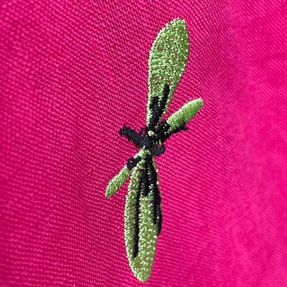 Embroidered Dragonfly Pink Women's Top - Picture 7 of 12